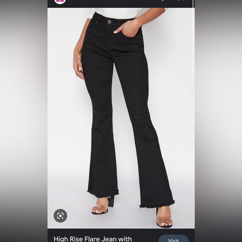 YMI Flare jeans with distressed knee
